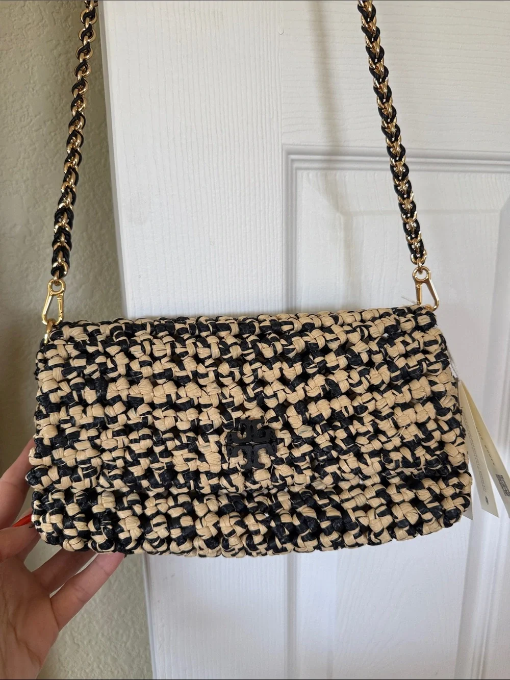 Tory Burch Britten Raffia bag